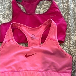 Nike Women's Pink and Magenta Sports Bra Duo. B11